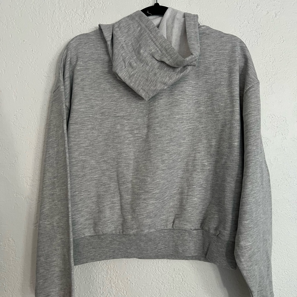 NWOT Disney XL Youth Grey Mickey Hoodie with Pink-Green Ombre Drawstrings - Picture 3 of 3
